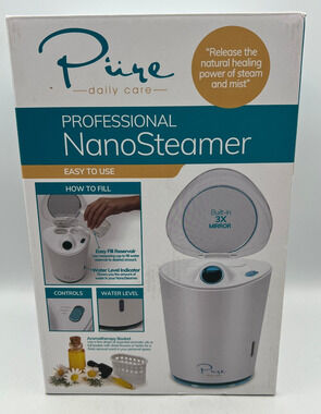 Pure Daily Care Professional NanoSteamer Facial Steamer Hot Cool Mist 3X Mirror
